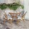 Flash Furniture Lourdes French Bistro 31.5in. Table, White and Gray PE Rattan, Glass Top w/4 Stack Chairs - Natural SDA-AD641012-80-4001-F-WHGY-NAT-GG - alternate 2